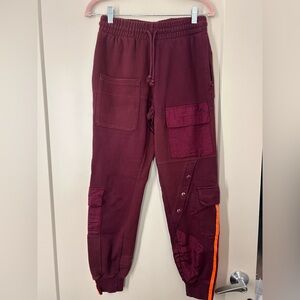 IVY PARK Burgundy and Orange Joggers Drip 1